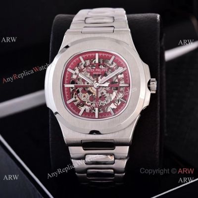 Faux Patek Philippe Nautilus Skeleton Watches Stainless Steel Case